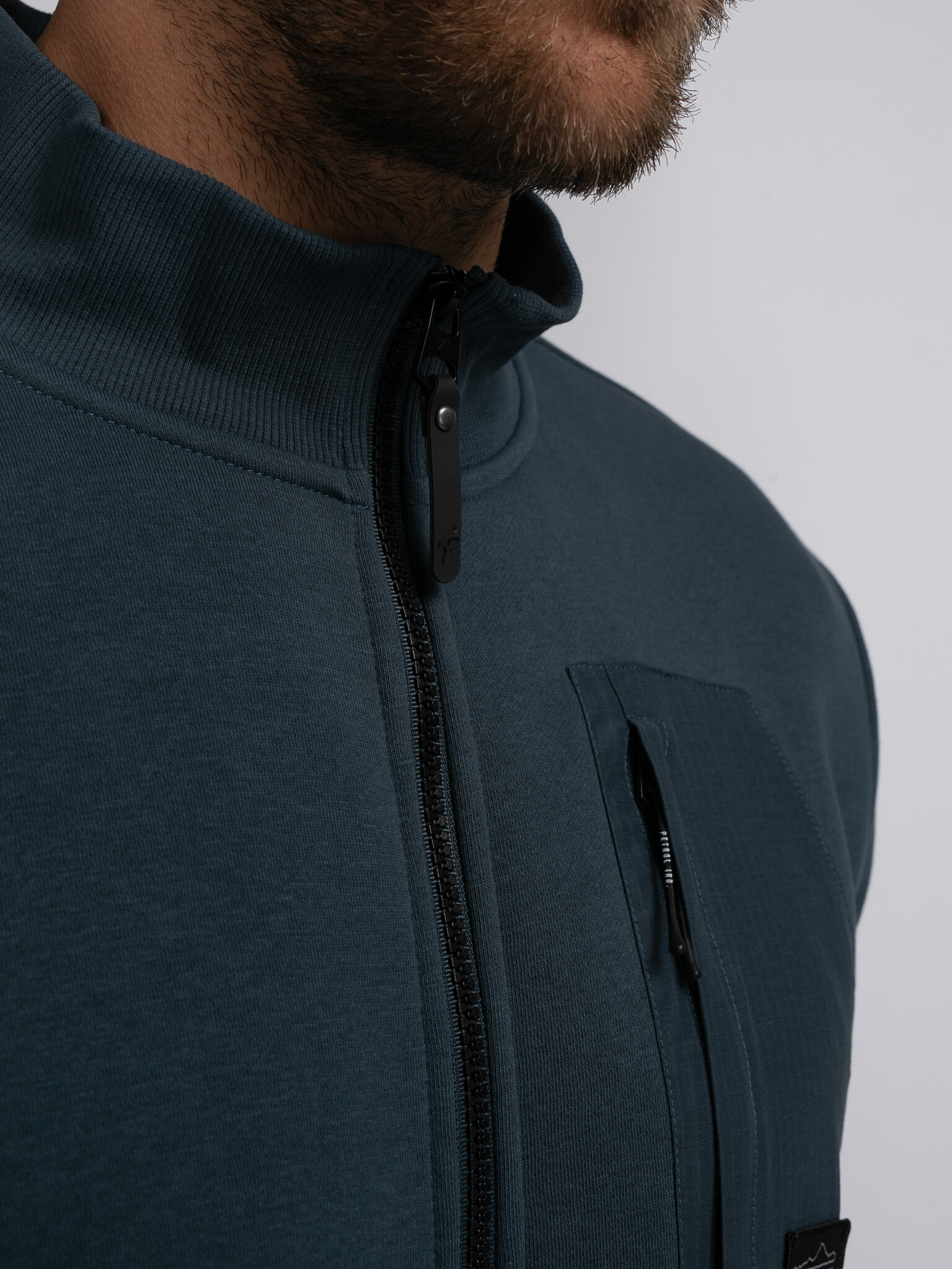 M-3040-SWC307 Men Sweater Collar Zip (5185 Midnight Blue)