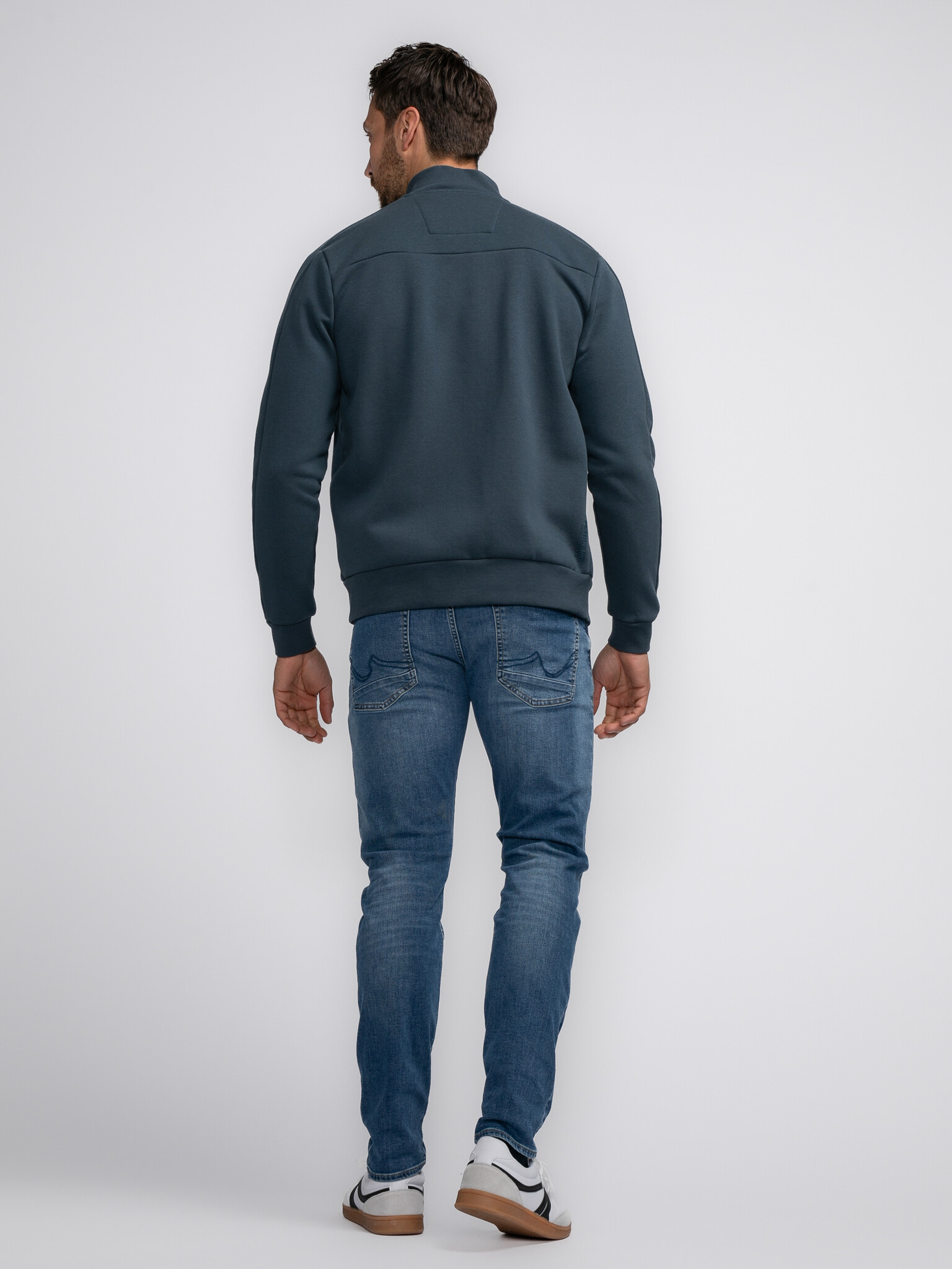 M-3040-SWC307 Men Sweater Collar Zip (5185 Midnight Blue)