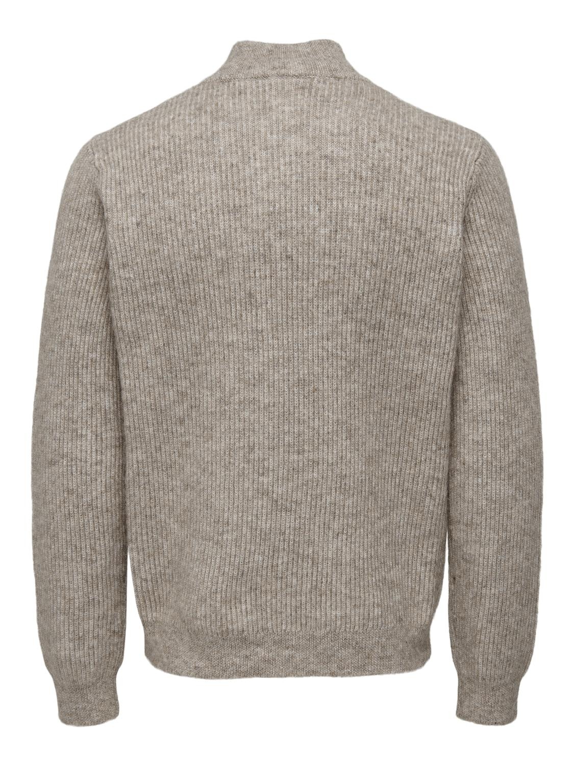 ONSTEGAN REG 5 WOOL HALF ZIP KNIT (Vintage Khaki)