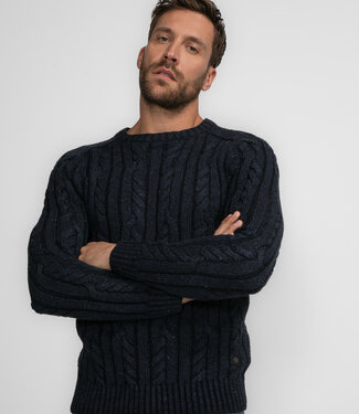 Petrol Industries M-3040-KWR247 Men Knitwear Round Neck Basic (5120 Sky Captain)