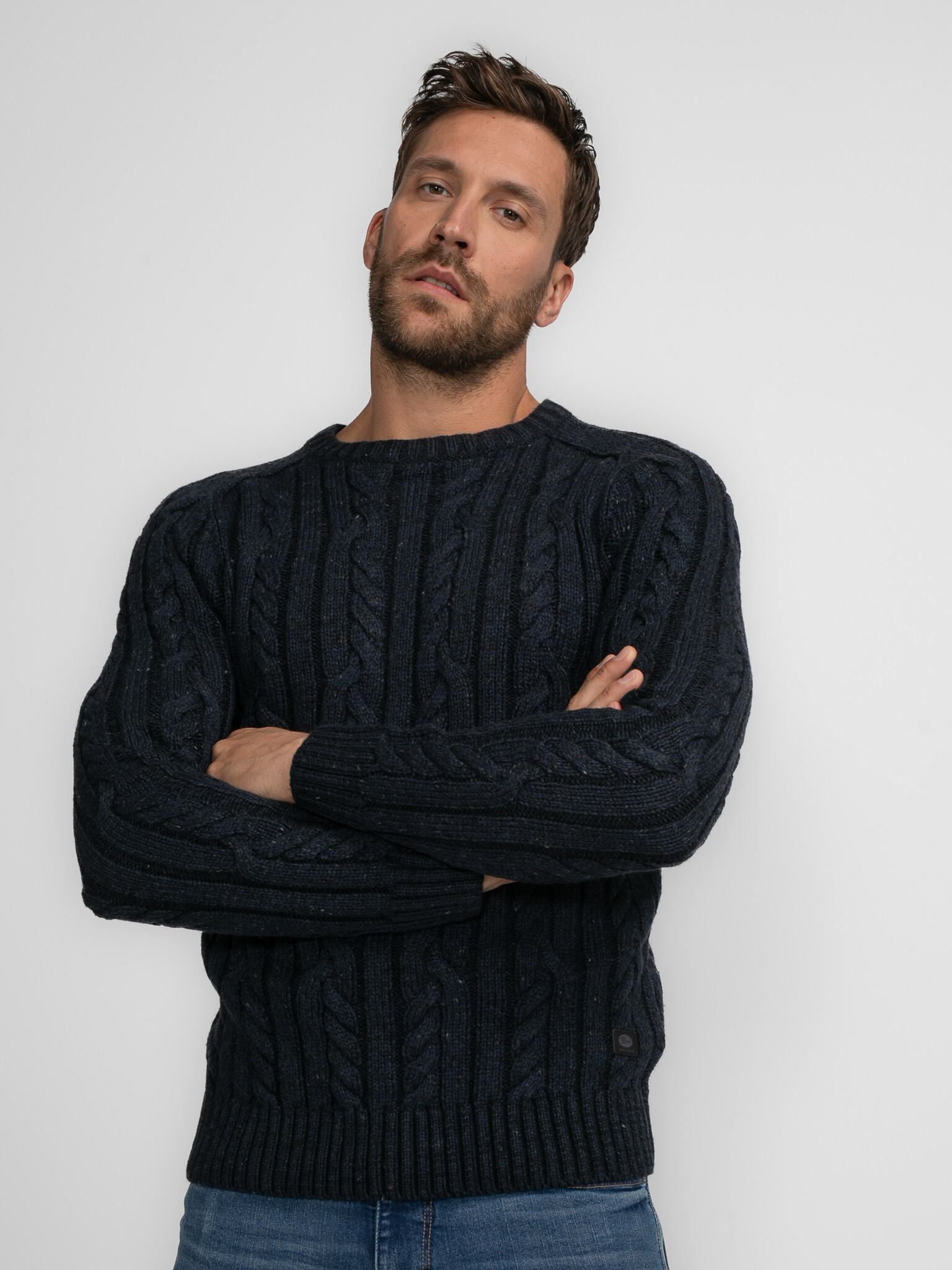 M-3040-KWR247 Men Knitwear Round Neck Basic (5120 Sky Captain)