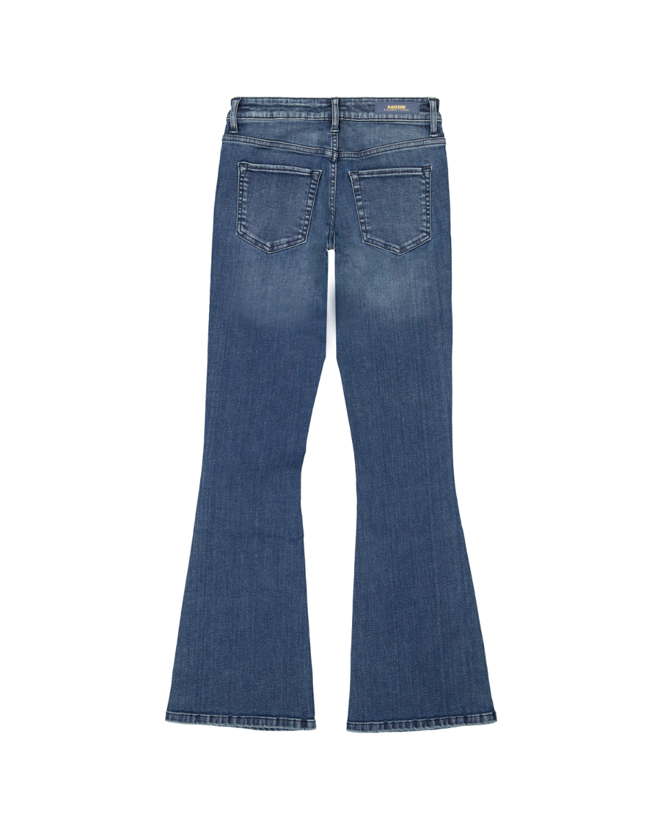 ECLIPSE Mid rise Dark Blue Stone Flare Jeans