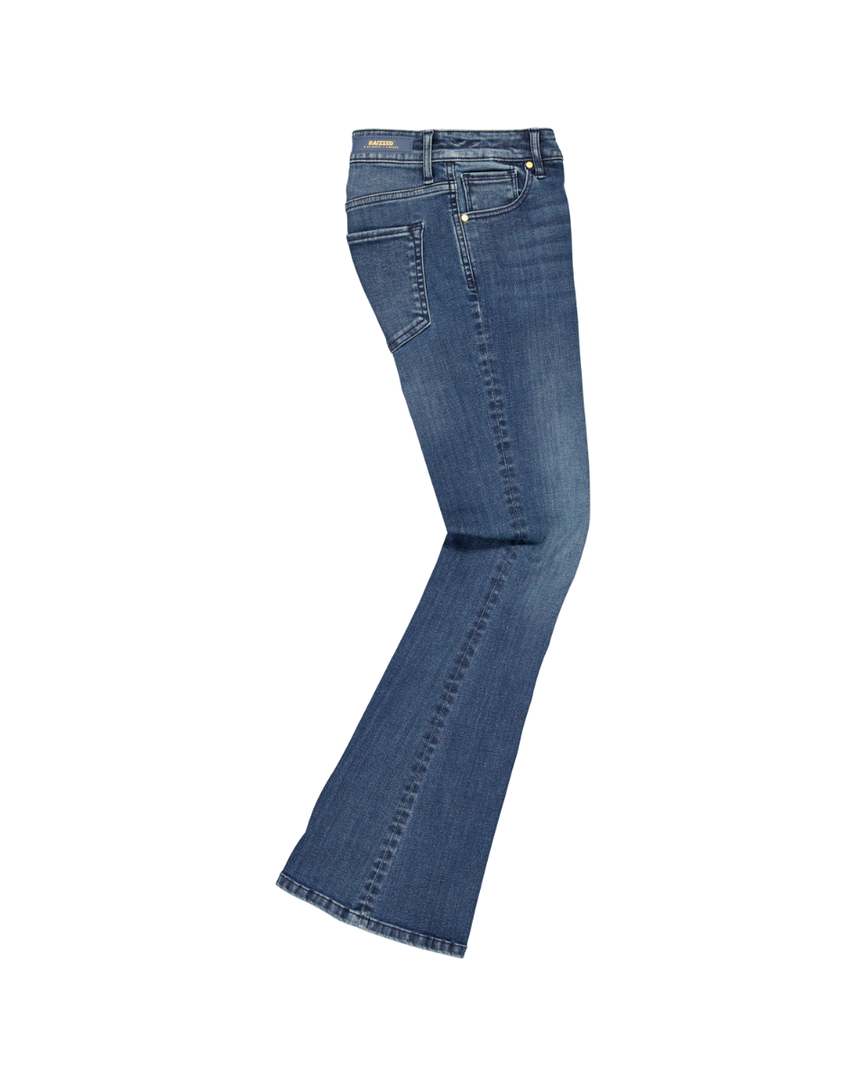 ECLIPSE Mid rise Dark Blue Stone Flare Jeans