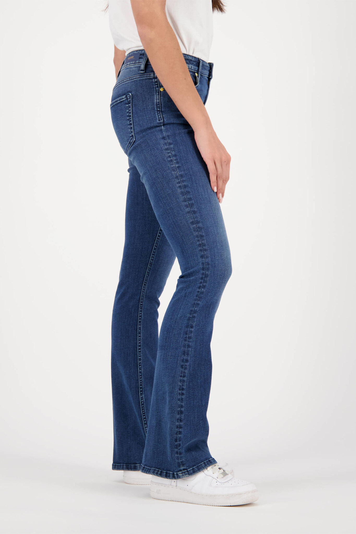 ECLIPSE Mid rise Dark Blue Stone Flare Jeans