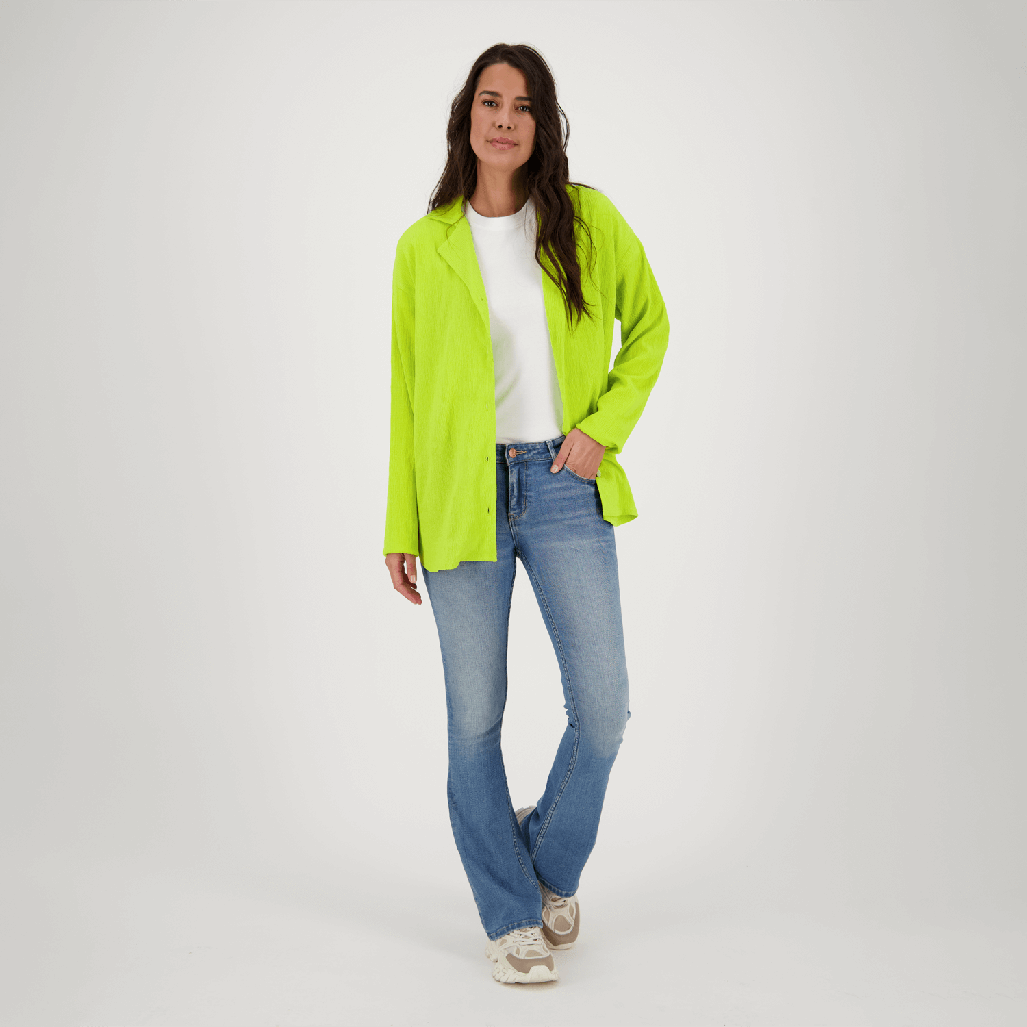 ECLIPSE Mid rise Mid Blue Stone Flare Jeans