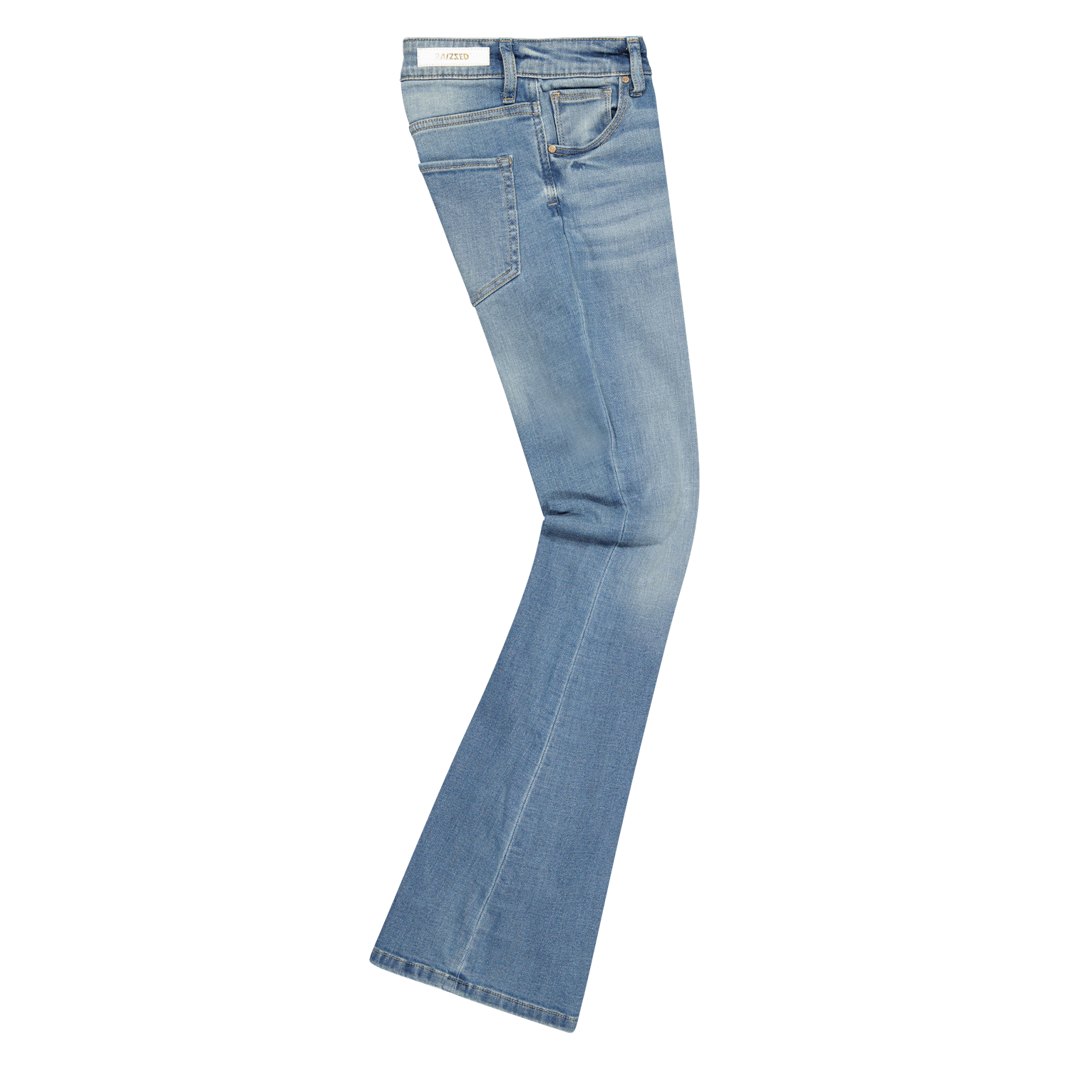 ECLIPSE Mid rise Mid Blue Stone Flare Jeans