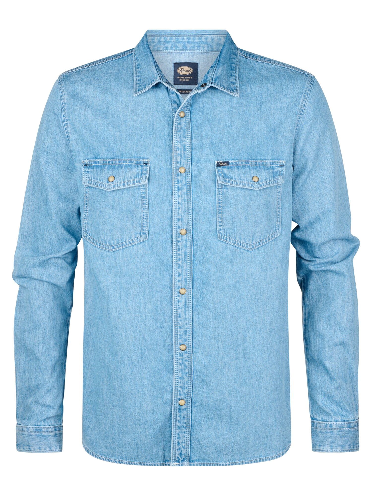 M-1050-SIL436 Men Shirt Long Sleeve Denim (5001 Light Indigo)