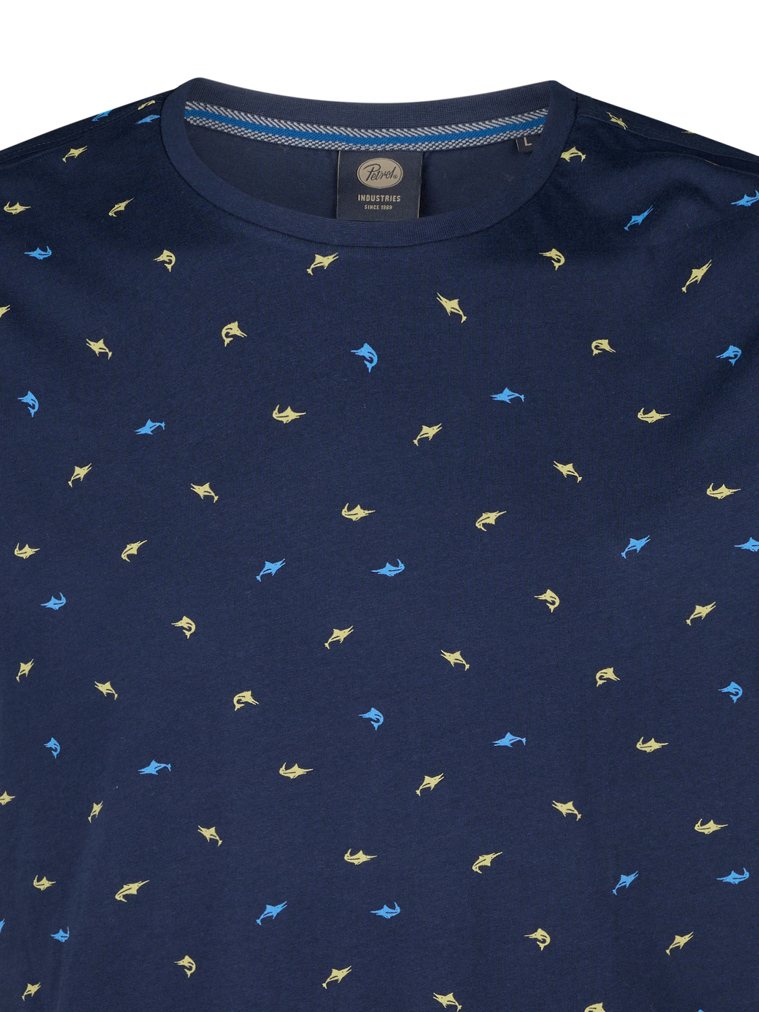 M-1050-TSR687 MEN SHIRT SS AOP (5178 NAVY BLUE)