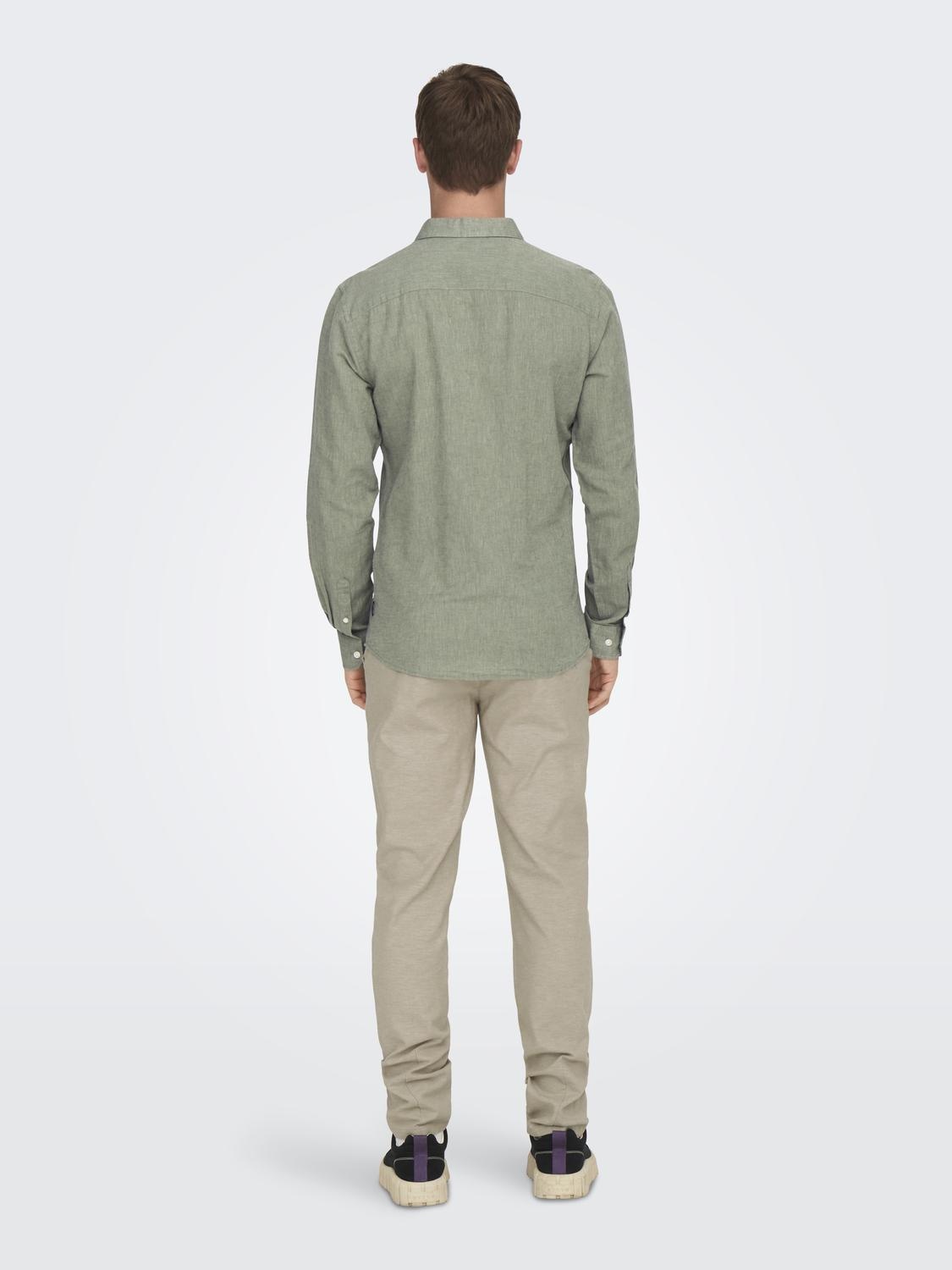 ONSCAIDEN LIFE LS SOLID LINEN SWAMP