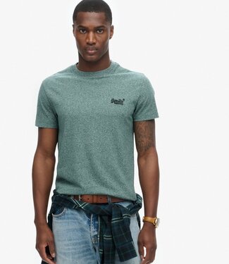 Superdry ESSENTIAL LOGO EMB TEE (MID PINE GREEN)