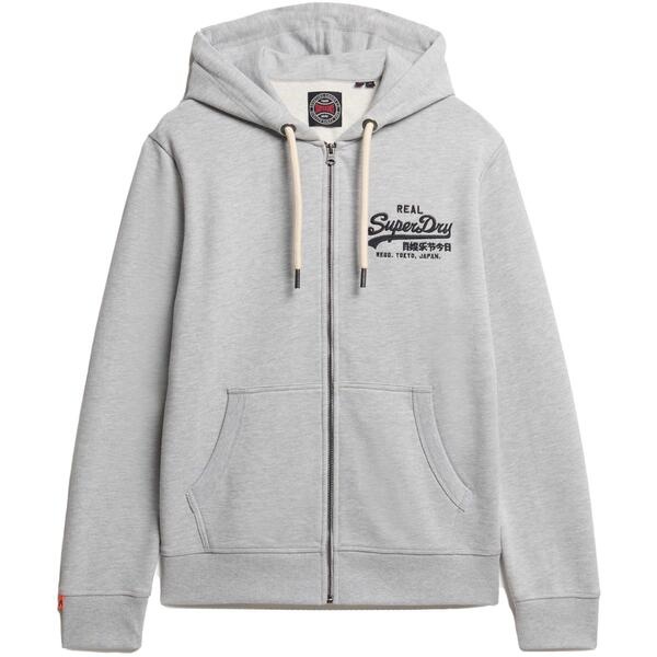 VL EMBROIDERED ZIPHOOD (Mid Grey Marl)