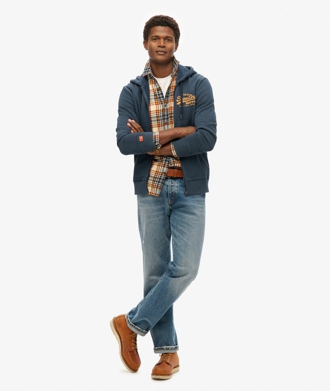 VL EMBROIDERED ZIPHOOD (Lauren Navy)