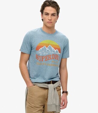 Superdry CL GREAT OUTDOORS RELAXED TEE (Desert Sky Blue Grit)