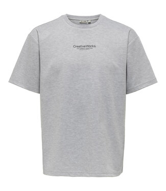 Only & Sons ONSLIAM SS RELAX TEE CS (Light Grey Marl/Black Logo)