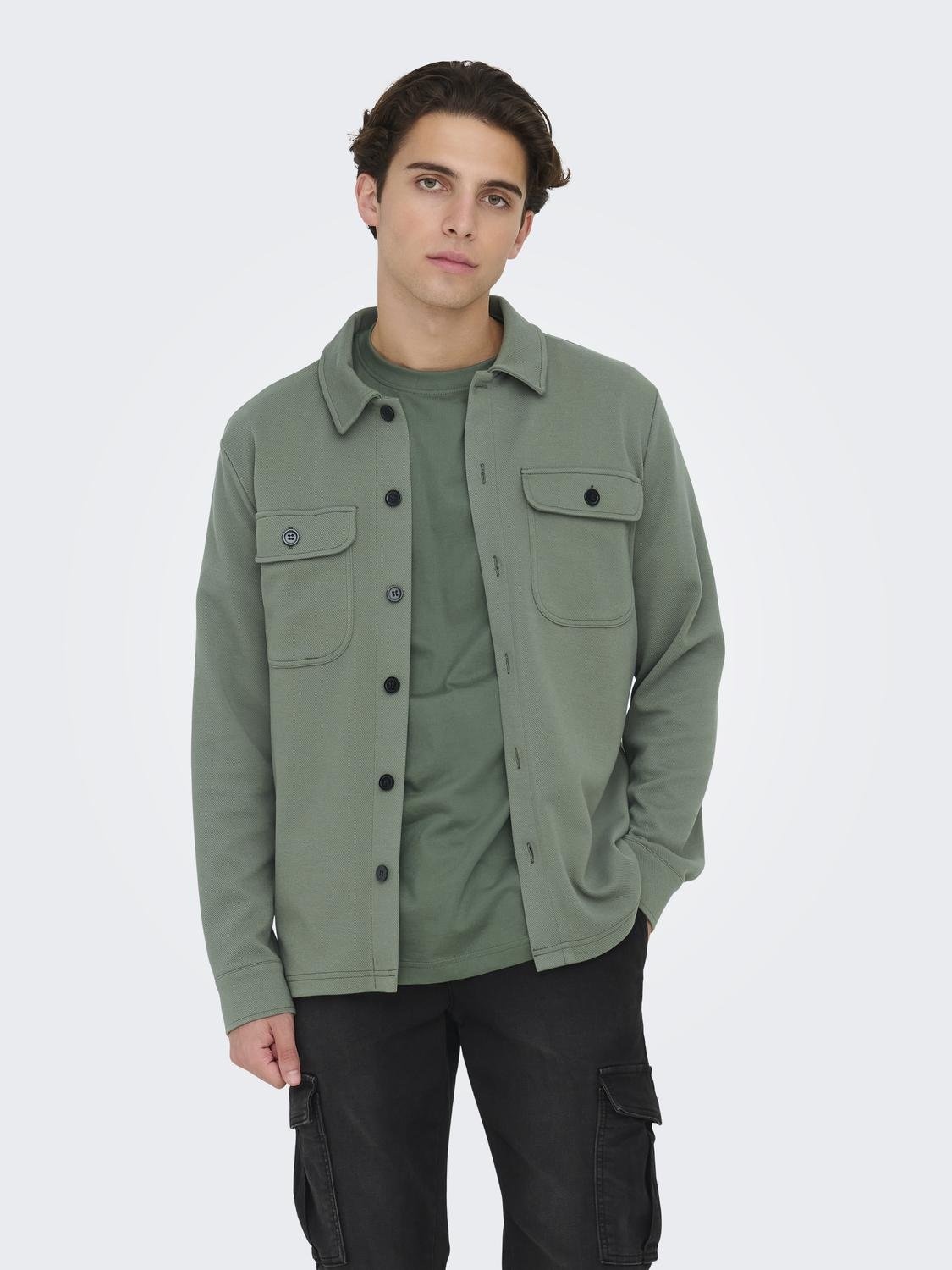 ONSNEWKODYL OVERSHIRT SWEAT NOOS (CASTOR GREY)