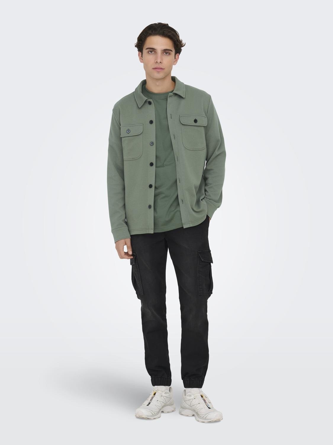ONSNEWKODYL OVERSHIRT SWEAT NOOS (CASTOR GREY)