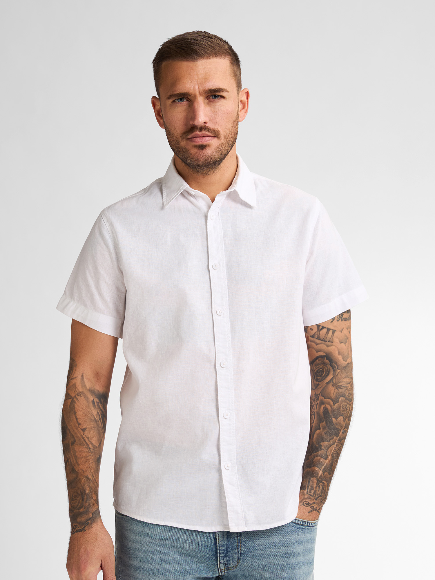 M-1050-SIS414 Men Short Sleeve Uni (0000 Bright White)