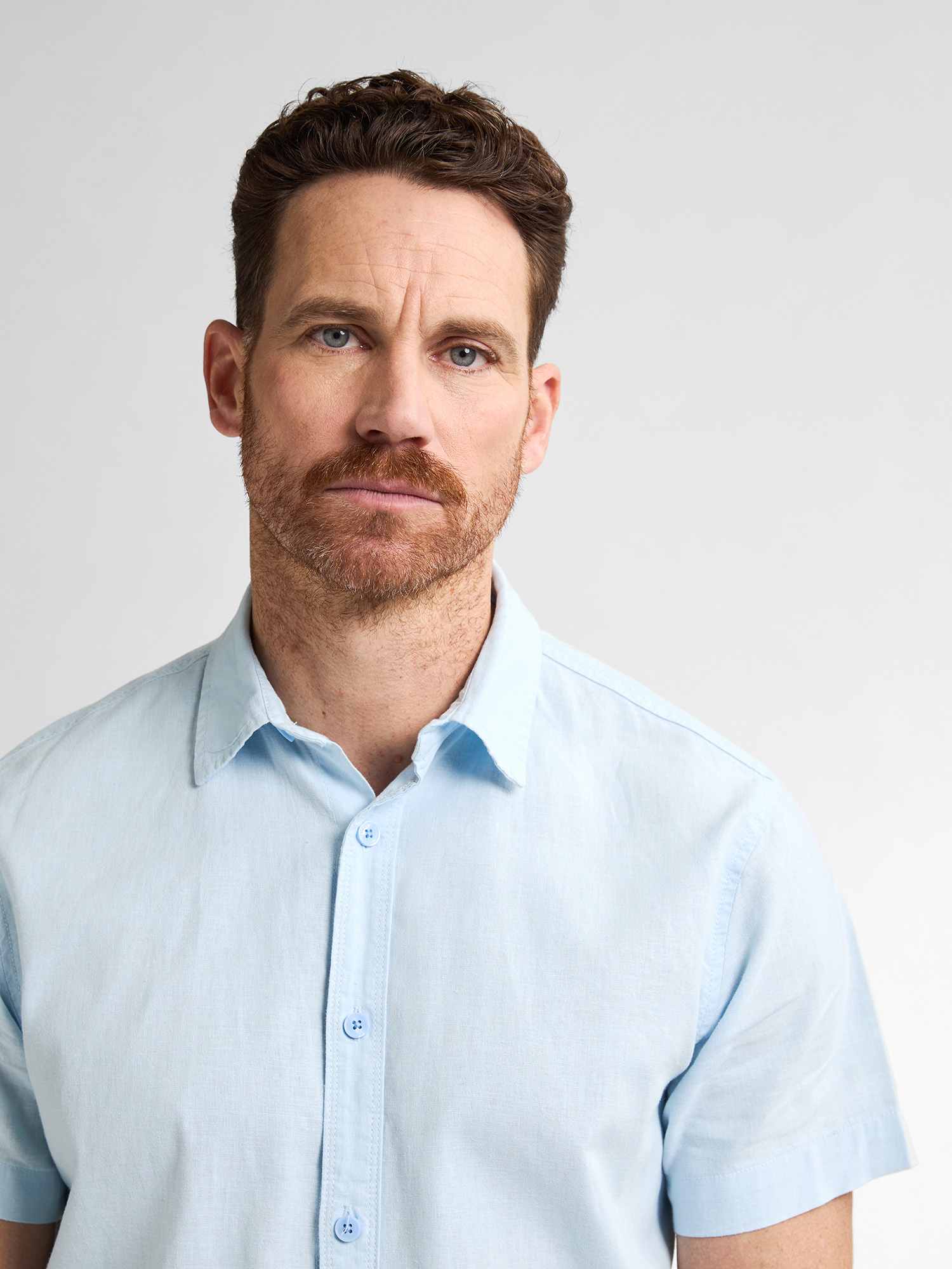 M-1050-SIS414 Men Short Sleeve Uni (5187 Pale Blue)