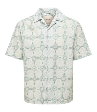 Only & Sons ONSCAIDEN REG FIT AOP SHIRT (ICEBERG GREEN)
