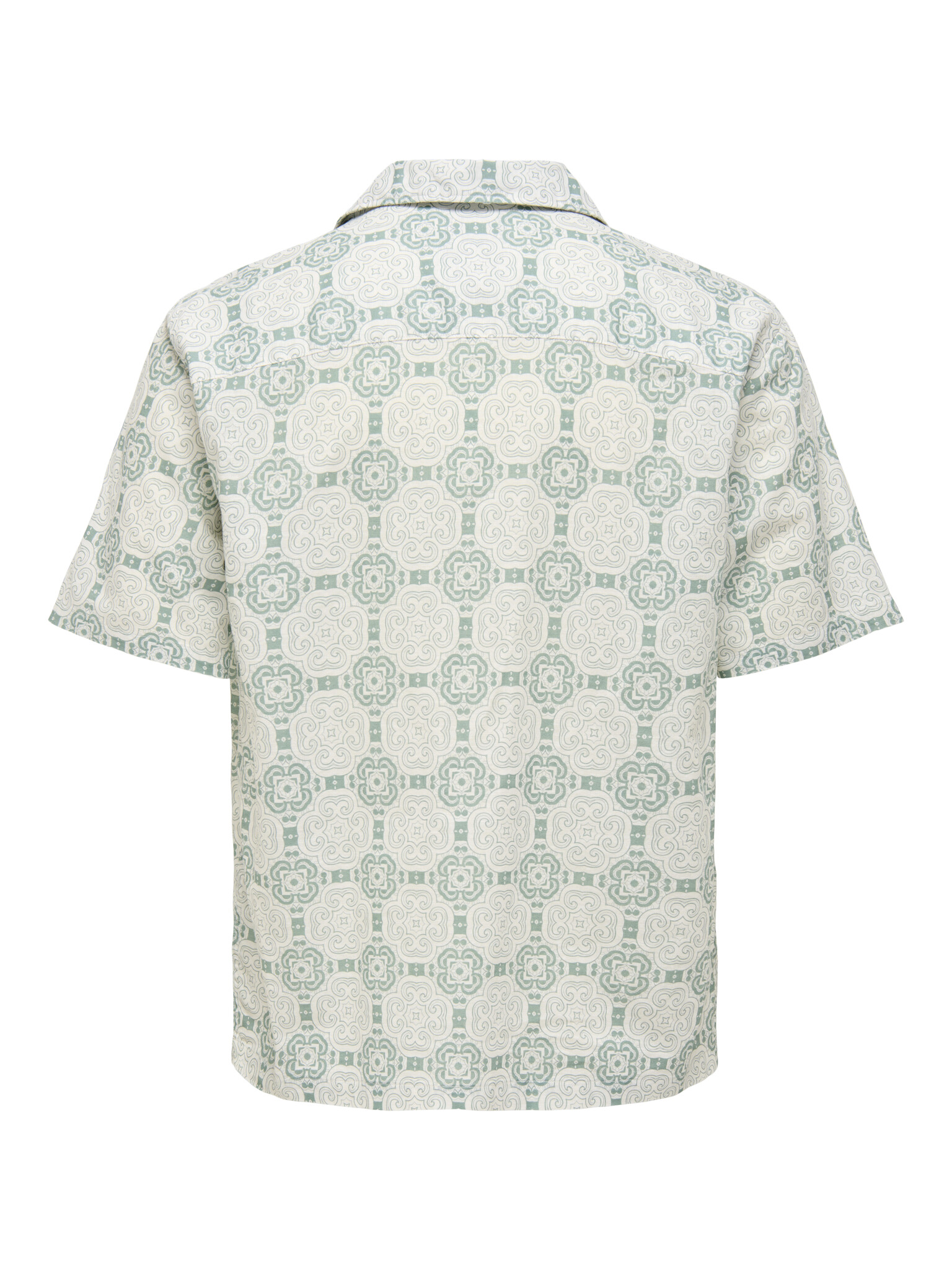 ONSCAIDEN REG FIT AOP SHIRT (CERULEAN)