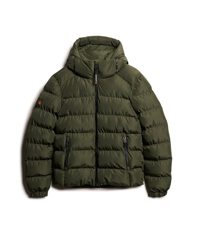 HOODED SPORTS PUFFER JACKET (Army)