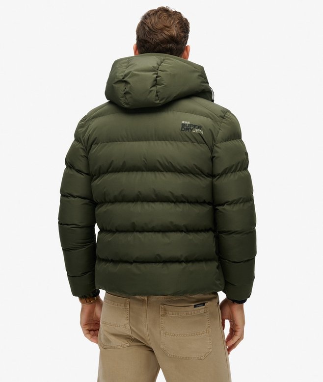 HOODED SPORTS PUFFER JACKET (Army)
