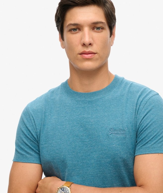 ESSENTIAL LOGO EMB TEE (Alaskan Blue Marl)