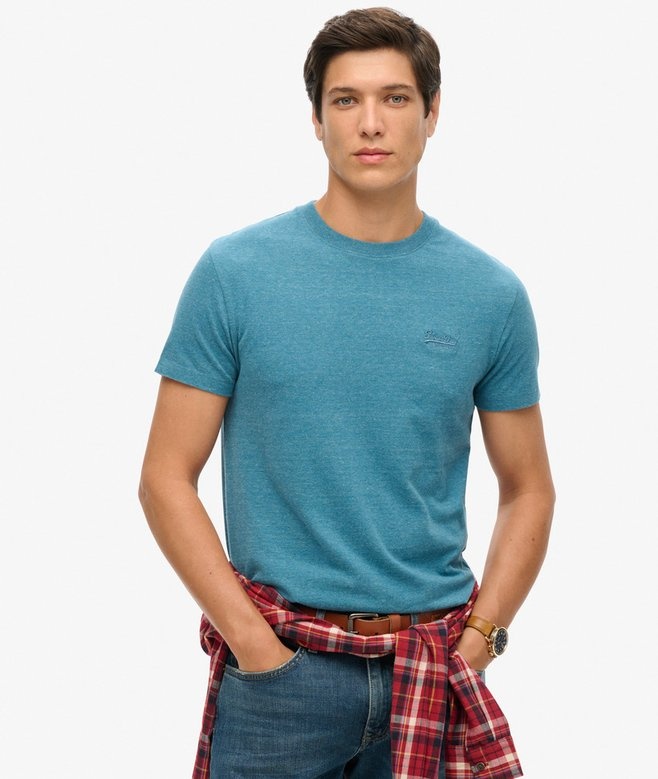 ESSENTIAL LOGO EMB TEE (Alaskan Blue Marl)