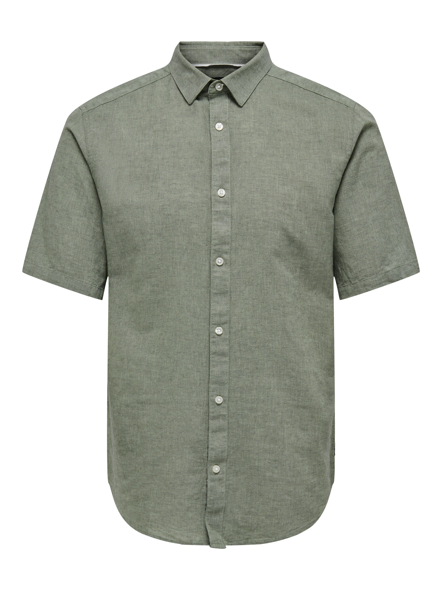 ONSCAIDEN LIFE SS SOLID LINEN SHIRT NOOS SWAMP