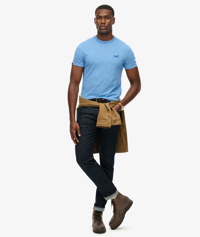 ESSENTIAL LOGO EMB TEE (Fresh Blue Grit)