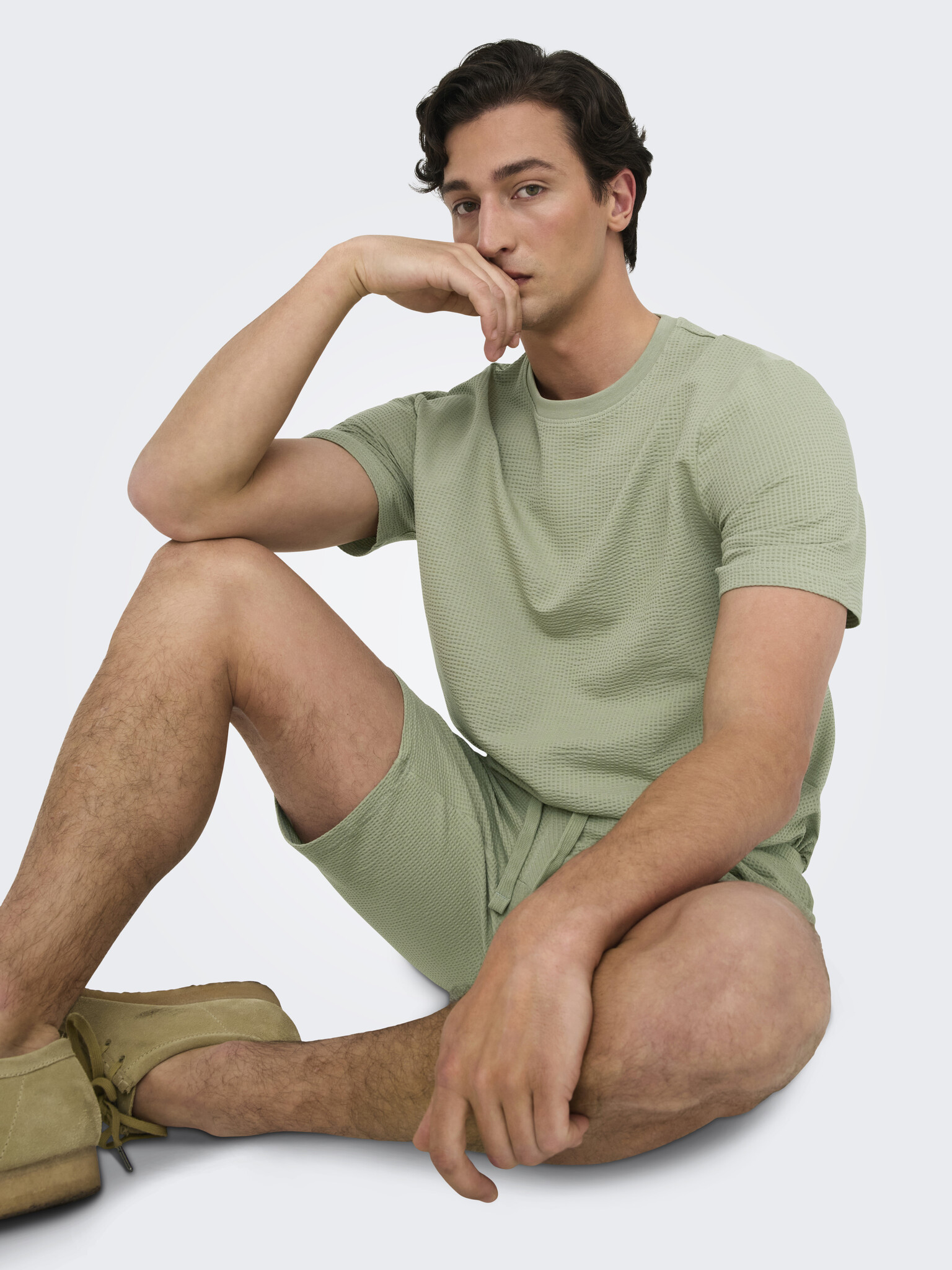 ONSKIAN LIFE REG SEERSUCKER SHORTS (Seagrass)