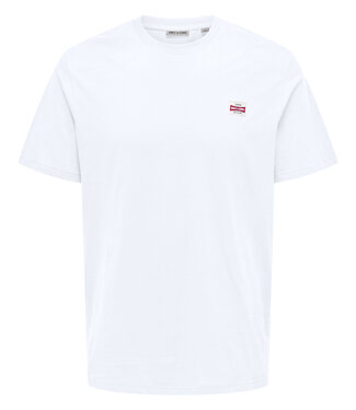 Only & Sons ONSDAWSON REG SS TEE VD (BRIGHT WHITE\LOGO)