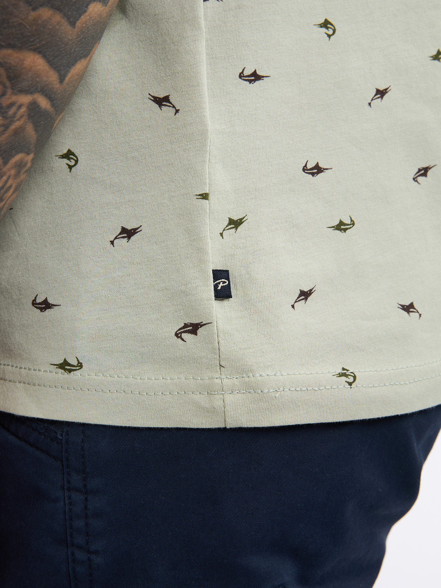 M-1050-TSR687 MEN SHIRT SS AOP (6173 SAGE GREEN)