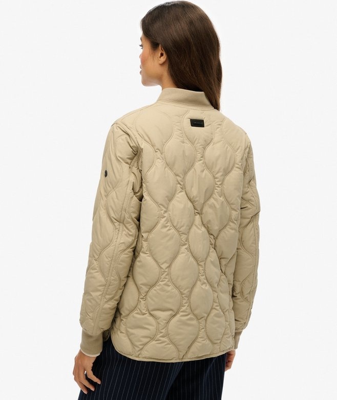 SHORT QUILTED LINER JACKET (Winter Twig Beige)