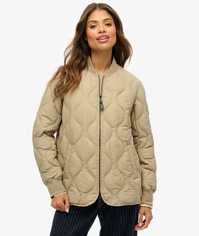 SHORT QUILTED LINER JACKET (Winter Twig Beige)