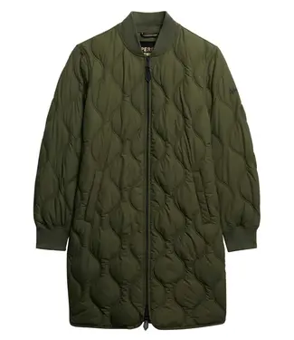 Superdry LONG QUILTED LINER JACKET (Beetle Green )