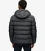 MENS HOODED SPORTS PUFFER JACKET ( EBONY)