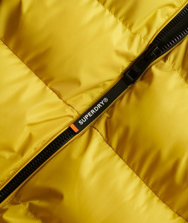 MENS HOODED SPORTS PUFFER JACKET (WAX YELLOW