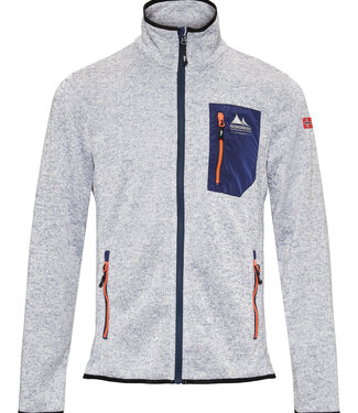 Nordberg NOA  MENS KNITTED FLEECE JACKET LIGHT BLUE MELANGE