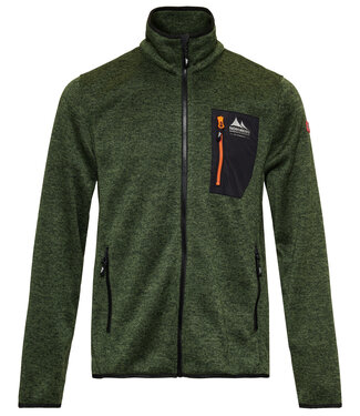Nordberg NOA MENS FLEECE JACKET KNITTED GREEN MELANGE