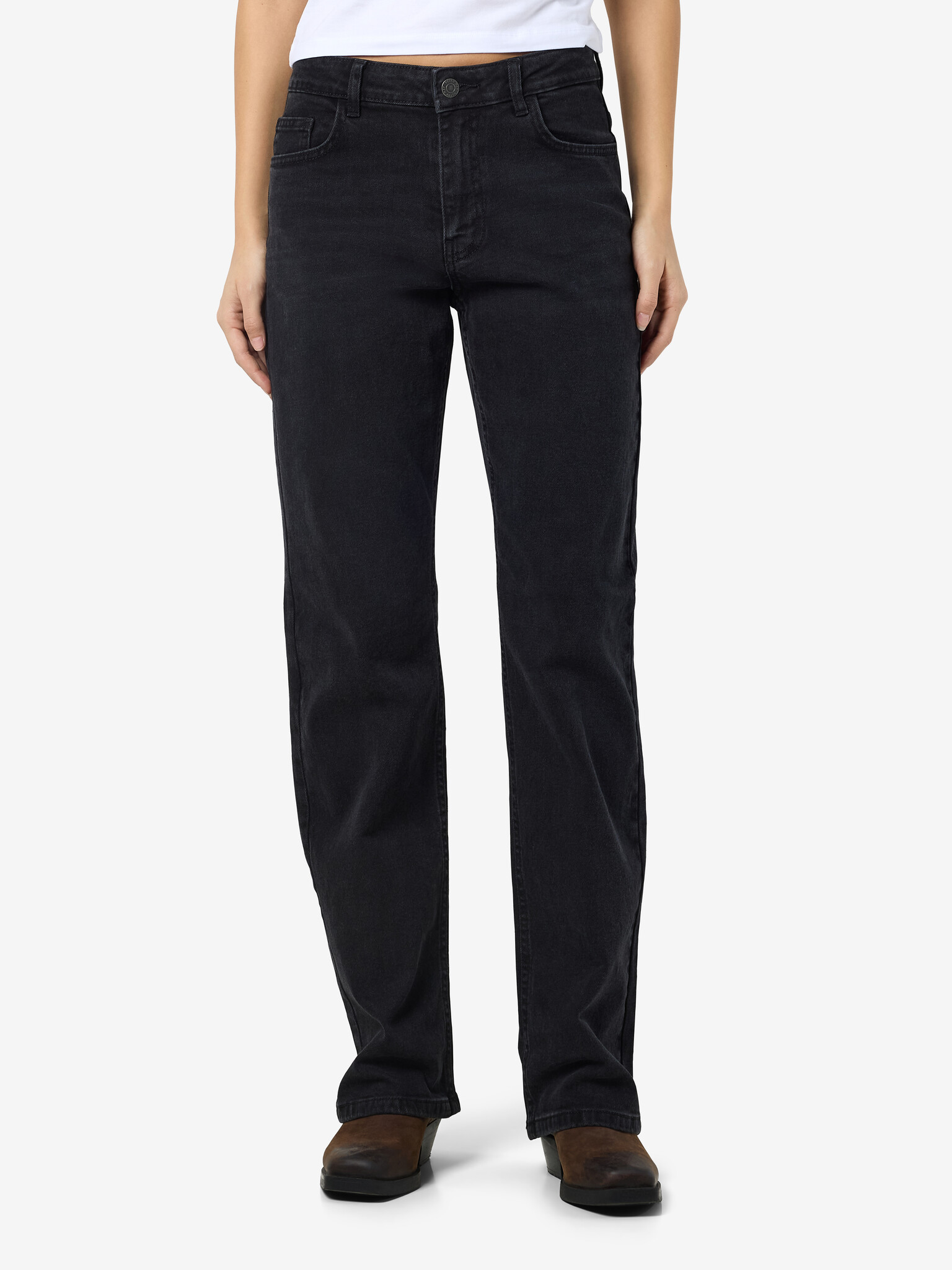 MONICA HW STRAIGHT JEAN ( BLACK )