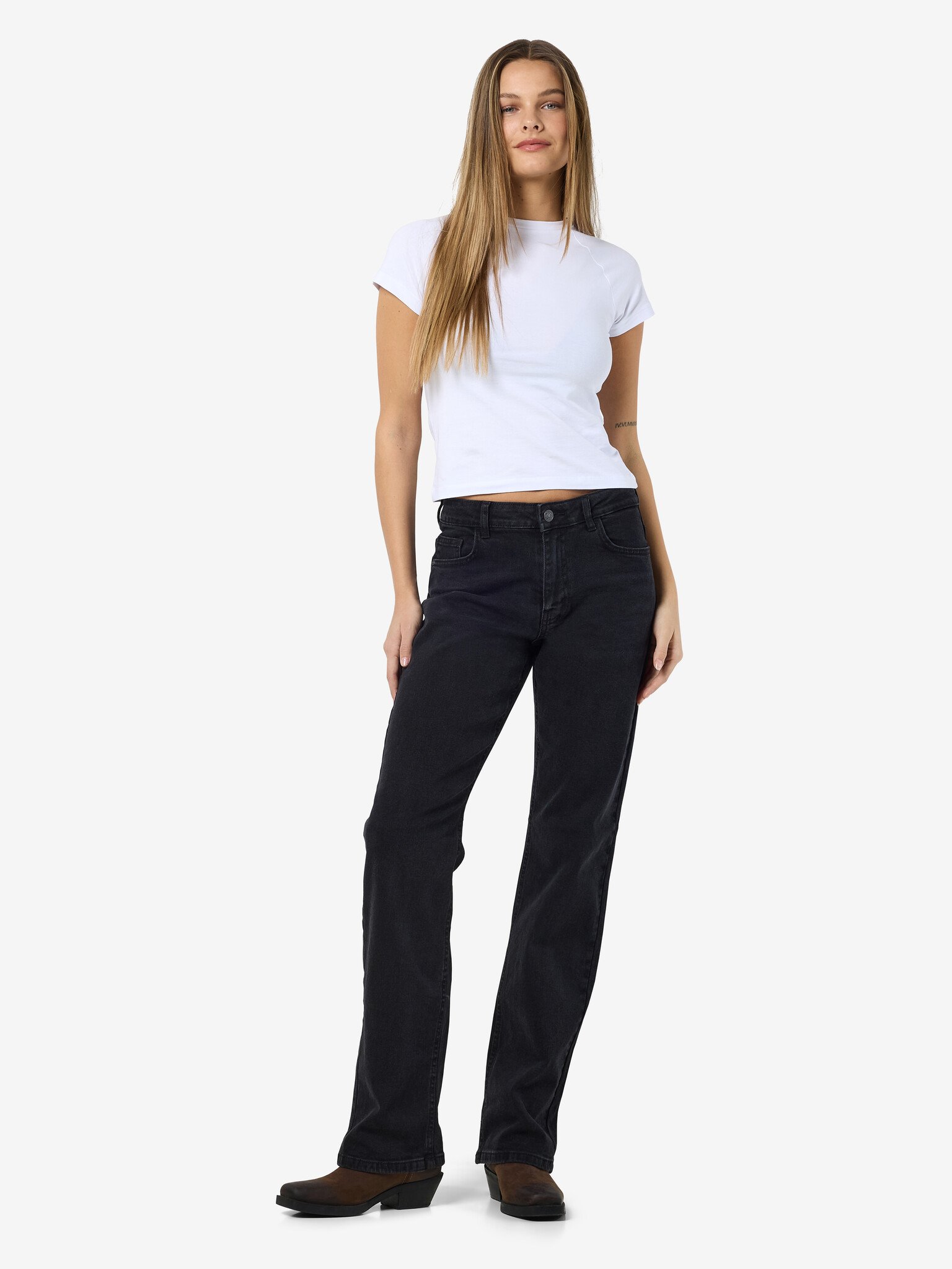 MONICA HW STRAIGHT JEAN ( BLACK )