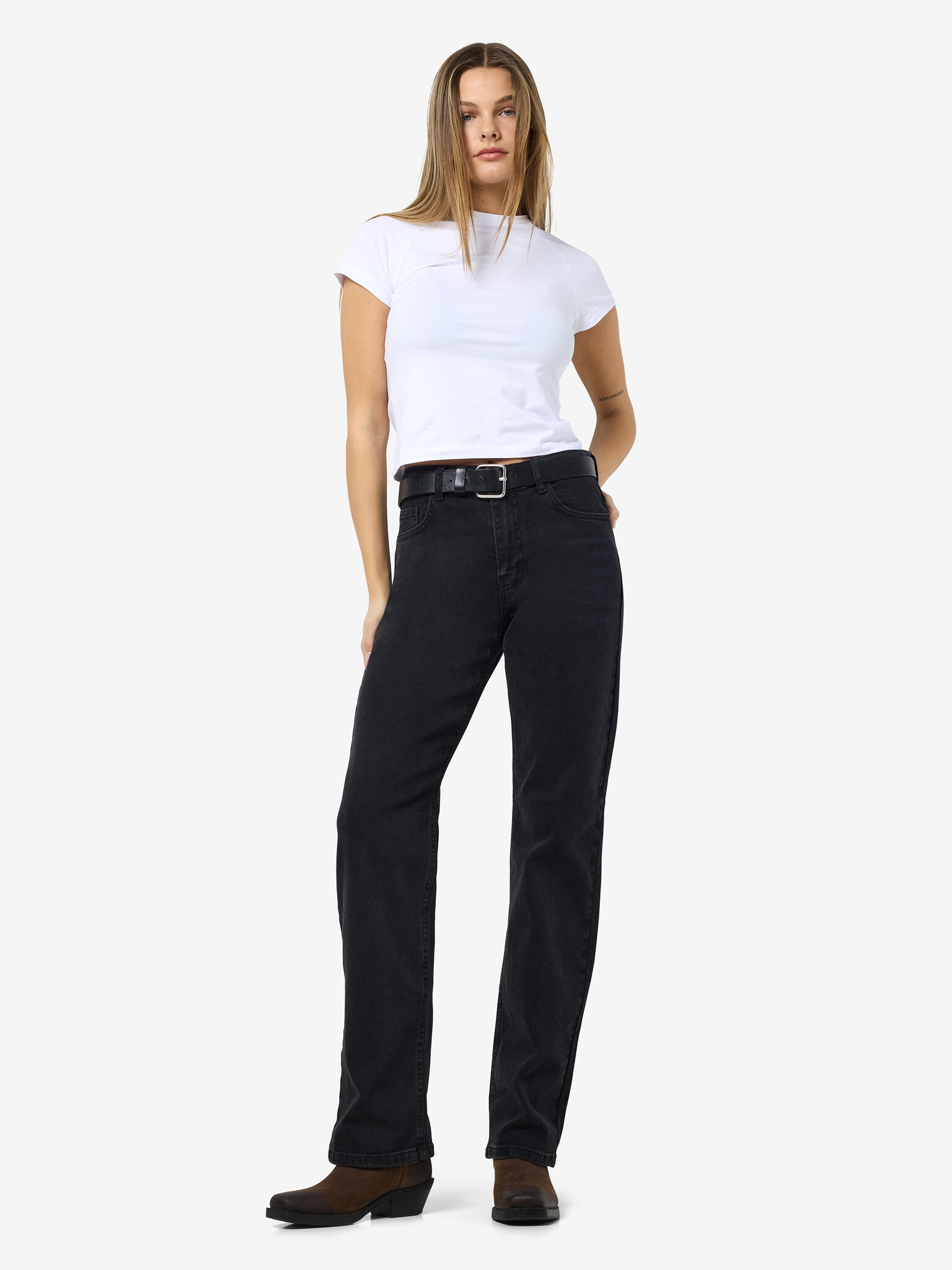MONICA HW STRAIGHT JEAN ( BLACK )