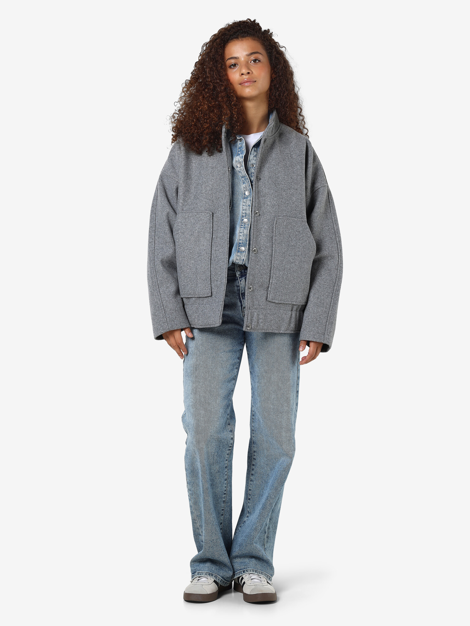 NMHALSTON L/S BOMBER JACKET FWD NOOS (Light Grey Melange)