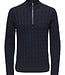 ONSKICKER LIFE REG 3 CABLE HALF ZIP KNIT (Dark Navy)