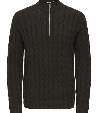Only & Sons ONSKICKER LIFE REG 3 CABLE HALF ZIP KNIT (Coffe Bean)