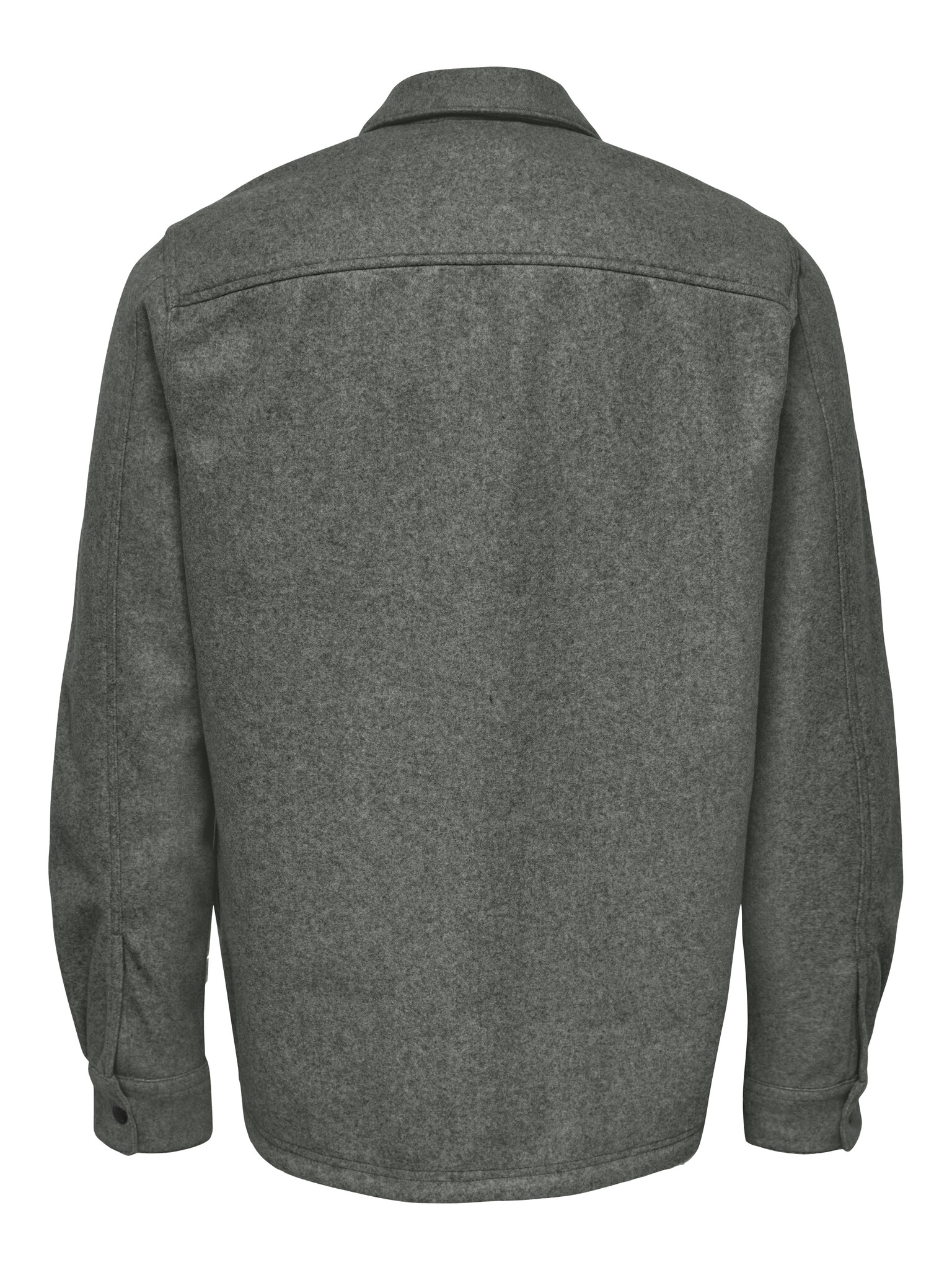 ONSASH OVR WOOLEN LOOK PKT LS SHIRT (Castor Grey Melange)