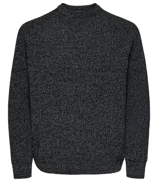 Only & Sons ONSJOIN RLX LS RAGLAN KNI (Black/Gray Pinst)