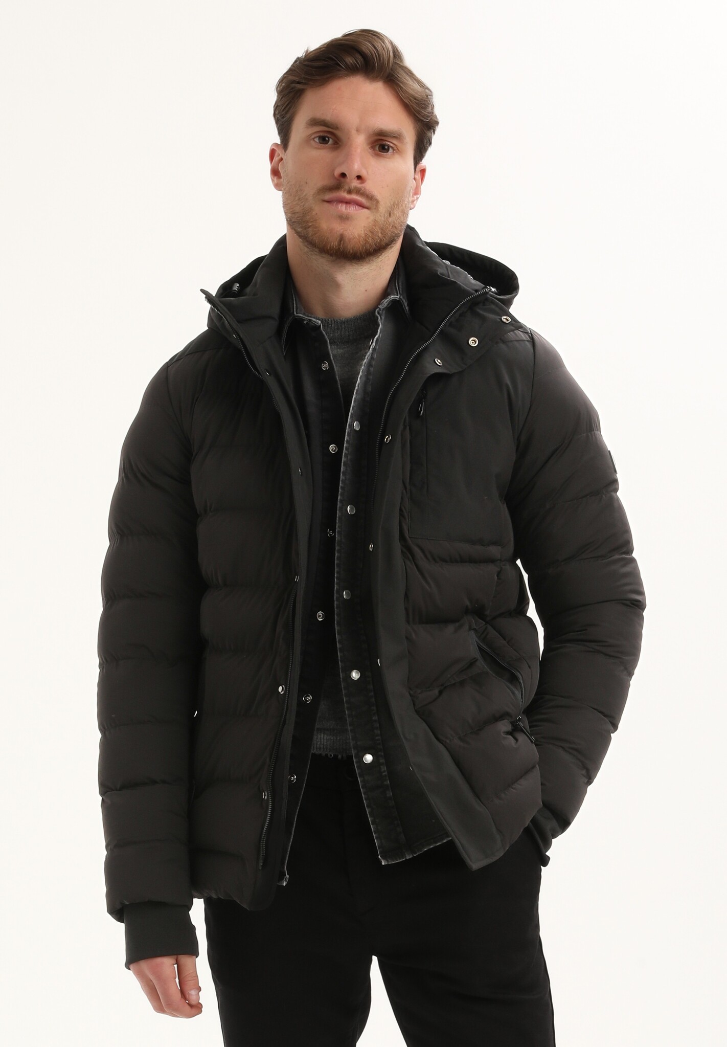 535751 Jacket short Puffer (201 Black)