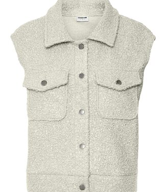 NOISY MAY NMHINNY S/L BOUCLE VEST (Birch/DARK METAL)